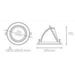Focos empotrables orientables 30W, corte 205mm